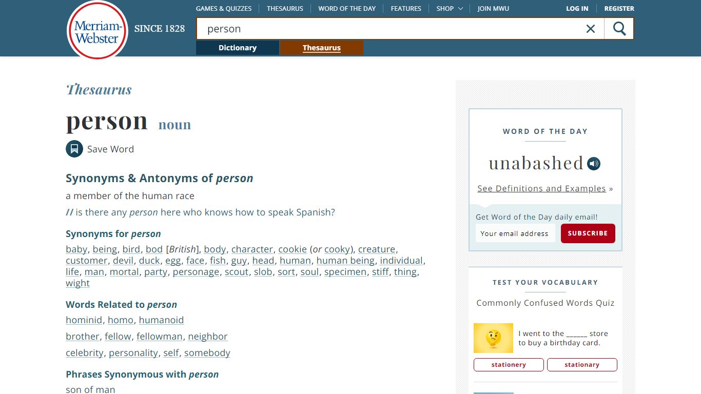 49 Synonyms of PERSON | Merriam-Webster Thesaurus